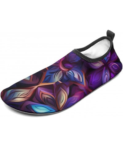 Colorful Geometry Flowers Water Shoes for Men Women Quick-Dry Barefoot Swim Shoes Slip-on for Beach Outdoor $16.46 Outdoor Shoes