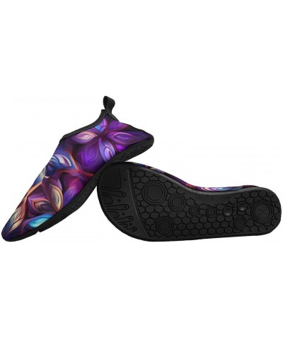 Colorful Geometry Flowers Water Shoes for Men Women Quick-Dry Barefoot Swim Shoes Slip-on for Beach Outdoor $16.46 Outdoor Shoes