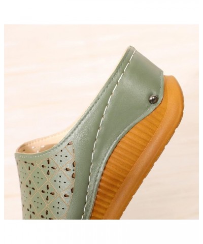 Wedge Sandals for Women Platform Summe Ladies Shoes Hollow and Sandals Fashion Roman Spring Women's Stitching Toe 7.5 Green $...