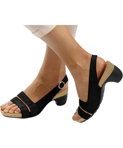 Heels for Women Sexy Strappy Sandals Women Open Toe Ankle Strap Lace Up Stilettos Shoes Elegant Party Shoes Z7-black $13.19 S...