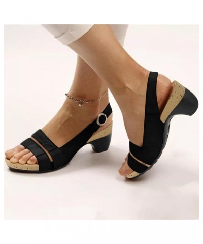 Heels for Women Sexy Strappy Sandals Women Open Toe Ankle Strap Lace Up Stilettos Shoes Elegant Party Shoes Z7-black $13.19 S...