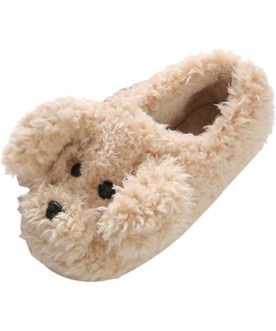 Women Slippers Autumn And Winter Cute Fashion Comfortable Home Indoor Warm Thick Bottom Soft Non Boys Slippers Size 5 Khaki $...