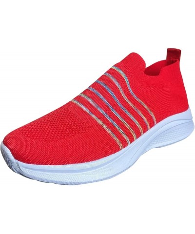 Women's Slip On Shoes, Womens Trainers Athletic Running Sneakers Sport Walking Sneakers Lightweight Tennis Shoes Z 03-red $12...