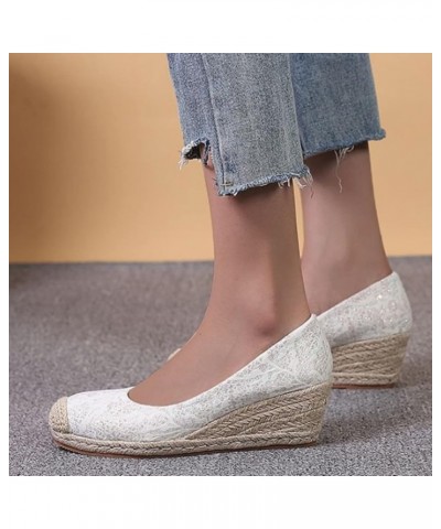 Womens Slippers Sandals Low Heel Pump Sandals Strappy Sandals Lightweight Summer Cloud Slippers for Women Beige $21.92 Sandals