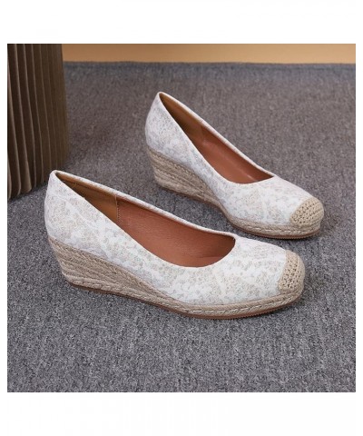 Womens Slippers Sandals Low Heel Pump Sandals Strappy Sandals Lightweight Summer Cloud Slippers for Women Beige $21.92 Sandals