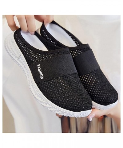 Breathable Running Shoes Breathable Mesh Sneaker Women Walking Trainers Toddler Boy Sneakers Black $14.25 Athletic Shoes