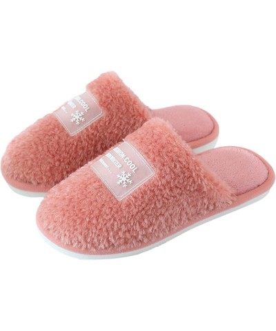 House Shoes for Women Men Integrated Winter Integrated Plush Shoes Soft Bottom Stylish Integrated Loafers Red $12.35 Slippers