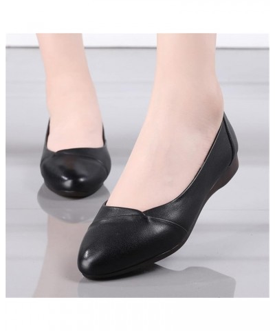 Women's Dolly Shoes, Ballerinas Loafers Shoes Soft Sole Flat Shoes Casual Middle-Aged and Elderly Comfortable Leather Shoes,B...