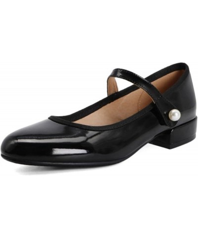 Women's Mary Janes Shoes Round Toe Low Heels Shoes Anti Slip Comfortable Office Work Dress Pumps Shoes 38 Black $29.32 Pumps