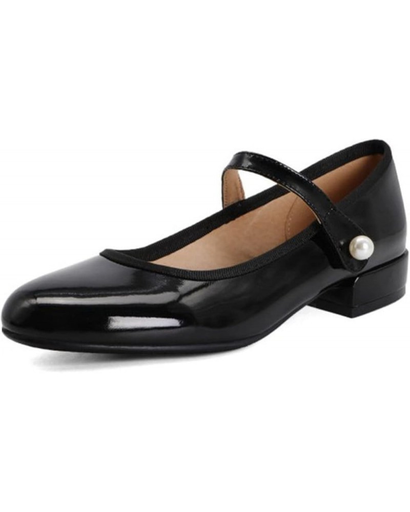 Women's Mary Janes Shoes Round Toe Low Heels Shoes Anti Slip Comfortable Office Work Dress Pumps Shoes 38 Black $29.32 Pumps