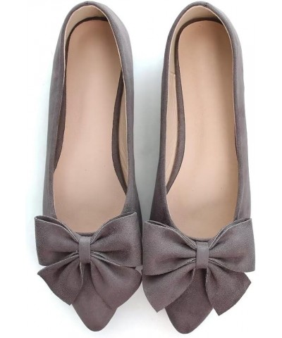 Womens Flats Fashion Pointed Toe Bowknot Ballet Flats Cute Slip On Dress Flats Comfortable Party Wedding Flats Pointy Gray $1...