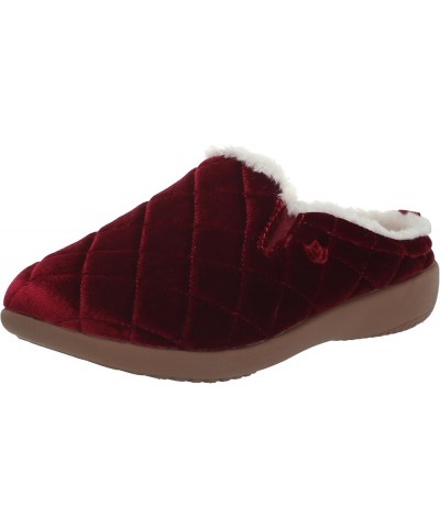 Women's Velveteen Slipper Cranberry $16.00 Slippers