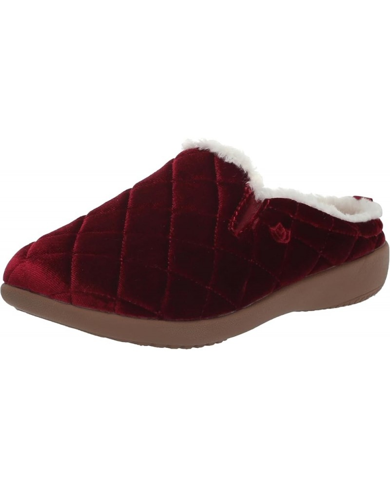 Women's Velveteen Slipper Cranberry $16.00 Slippers