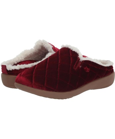 Women's Velveteen Slipper Cranberry $16.00 Slippers