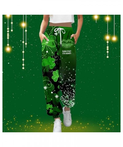 St Patricks Day Long Fit Day Printed Sweatpants Casual Loose Long Pants Jogging Pants Women St Patricks Day - Mint Green $15....