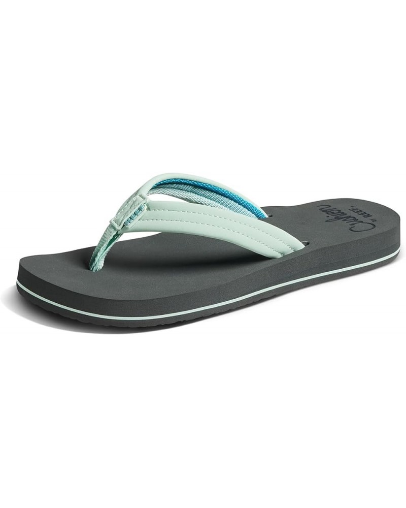 Womens Cushion Breeze Sandals Grey/Mint $17.79 Sandals