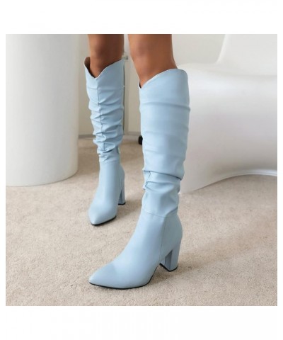 White Cowgirl Boots Goth Boots for Women Steel Toe Boots Women'S Ankle Booties Low Heel B-light Blue $29.46 Boots