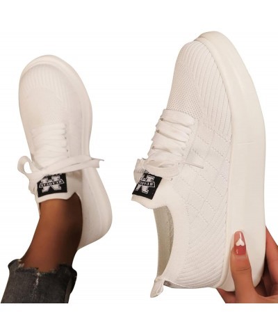 Women's Athletic Tennis Shoes Running Shoes Canvas Shoes Soft Soles Pumps Waterproof Shoes White $24.27 Outdoor Shoes