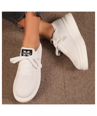 Women's Athletic Tennis Shoes Running Shoes Canvas Shoes Soft Soles Pumps Waterproof Shoes White $24.27 Outdoor Shoes