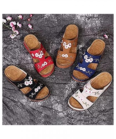 Sandals for Women Casual Summer Wedge Sandals Platform Wedge Sandals Open Toe Buckle Strap Sandals Elegant Shoes,Brown,US11/E...