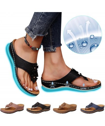 Sandals for Women Dressy Summer Beach Flip-Flops Outdoor Athletic Thong Water Sandals Sandal Slippers Black $19.99 Athletic S...