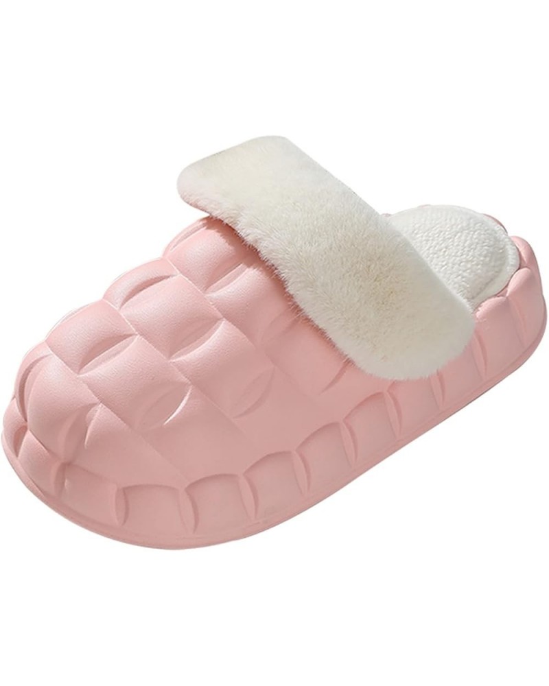 Womens Slippers Cute Slippers Fuzzy Fluffy Slippers Memory Foam Warm Cozy Slippers Soft Slip-on House Shoes Pink $16.34 Slippers