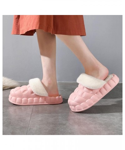 Womens Slippers Cute Slippers Fuzzy Fluffy Slippers Memory Foam Warm Cozy Slippers Soft Slip-on House Shoes Pink $16.34 Slippers