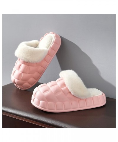 Womens Slippers Cute Slippers Fuzzy Fluffy Slippers Memory Foam Warm Cozy Slippers Soft Slip-on House Shoes Pink $16.34 Slippers