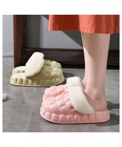 Womens Slippers Cute Slippers Fuzzy Fluffy Slippers Memory Foam Warm Cozy Slippers Soft Slip-on House Shoes Pink $16.34 Slippers