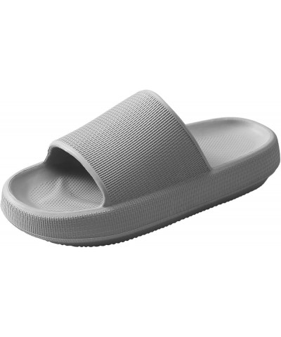 Cloud Slippers for Women and Men, Pillow Slippers Super Soft, Thick Sole Slides for Women with Anti-Skid Sole Grey $9.85 Slip...