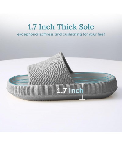 Cloud Slippers for Women and Men, Pillow Slippers Super Soft, Thick Sole Slides for Women with Anti-Skid Sole Grey $9.85 Slip...