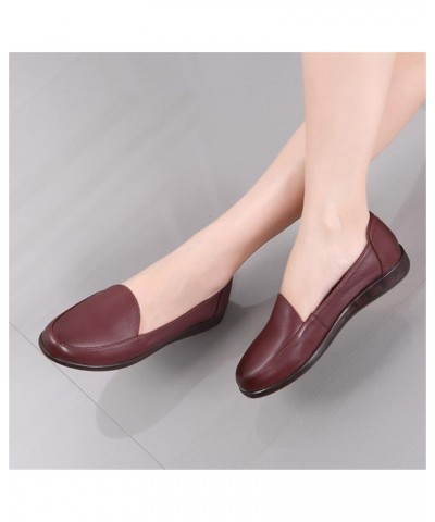 Women Ballerinas, Mom's Shoes Soft Sole Flat Bottom Middle-Aged and Elderly Single Shoes Comfortable Shoes,Black,40 35 Red $2...