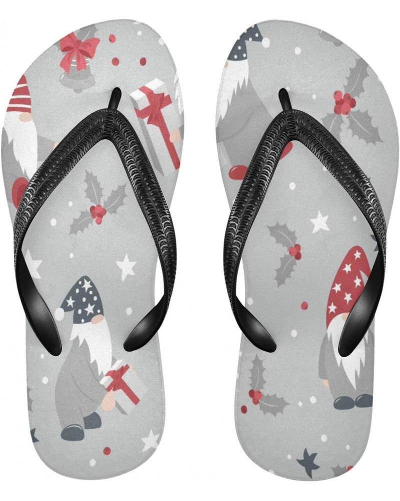 Christmas Gnome Bells Gifts Womens Flip Flops $14.49 Sandals