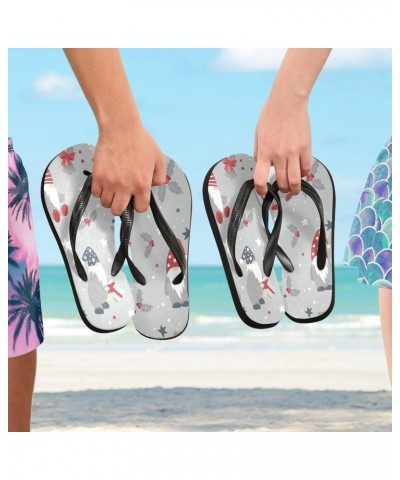 Christmas Gnome Bells Gifts Womens Flip Flops $14.49 Sandals