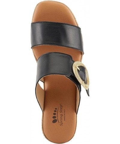 MARES Women's Wedge Slip-On Sandals - Chic Buckle Detail, Dual Leather Straps, Comfortable Footbed, Platform for Added Height...