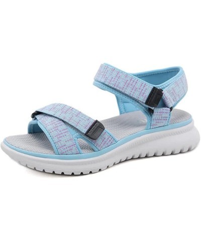 Women Sandals Summer Open Toe Soft Slip Sandals Ladies Outdoor Casual Flat Platform Beach Shoes 7 Sky Blue $24.11 Sandals