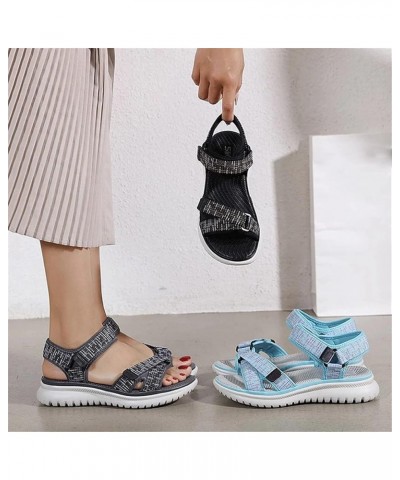 Women Sandals Summer Open Toe Soft Slip Sandals Ladies Outdoor Casual Flat Platform Beach Shoes 7 Sky Blue $24.11 Sandals