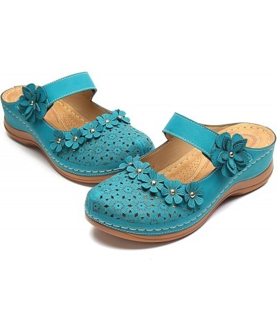 Roman Flat Sandals open toe sandals women summer shoes for women wedge sandals Z 14-sky Blue $17.45 Sandals