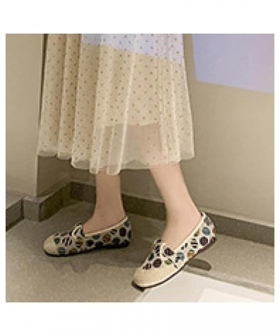 Women Stylish Slim Solid Comfortable Round Toe Slip-on Low-Heel Ladies Pump Shoes for Music Concert Green $17.07 Pumps