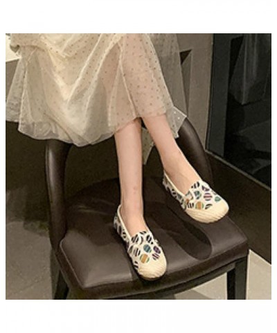 Women Stylish Slim Solid Comfortable Round Toe Slip-on Low-Heel Ladies Pump Shoes for Music Concert Green $17.07 Pumps