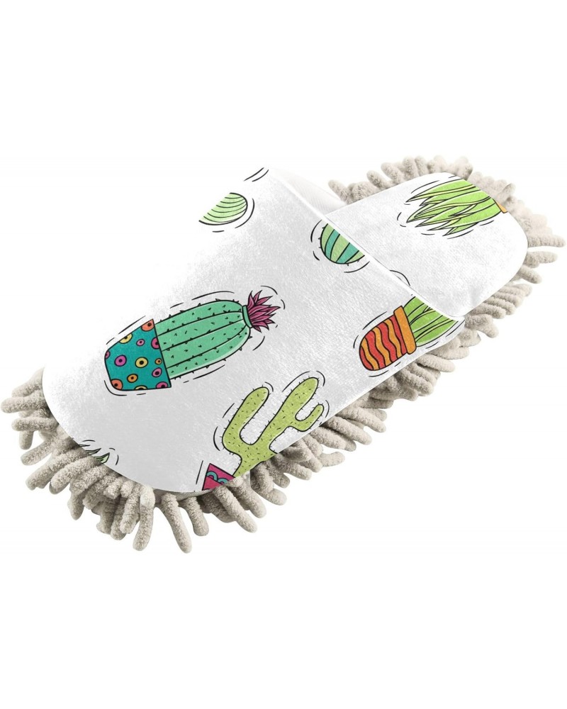 Microfiber Slippers Cartoon Cactus Floor Cleaning Mop Slippers House Dusting Cleaning Slippers for Women and Men, Size M $12....