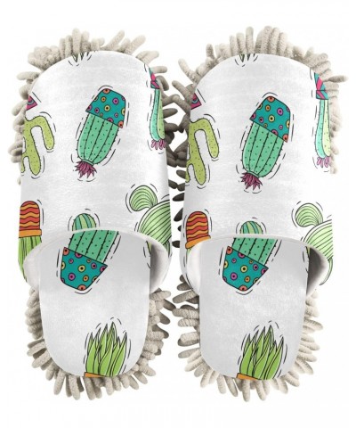 Microfiber Slippers Cartoon Cactus Floor Cleaning Mop Slippers House Dusting Cleaning Slippers for Women and Men, Size M $12....