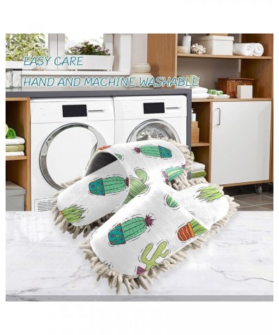 Microfiber Slippers Cartoon Cactus Floor Cleaning Mop Slippers House Dusting Cleaning Slippers for Women and Men, Size M $12....