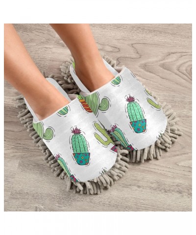 Microfiber Slippers Cartoon Cactus Floor Cleaning Mop Slippers House Dusting Cleaning Slippers for Women and Men, Size M $12....