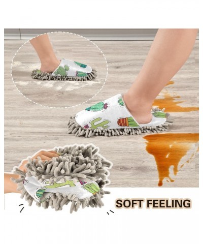 Microfiber Slippers Cartoon Cactus Floor Cleaning Mop Slippers House Dusting Cleaning Slippers for Women and Men, Size M $12....