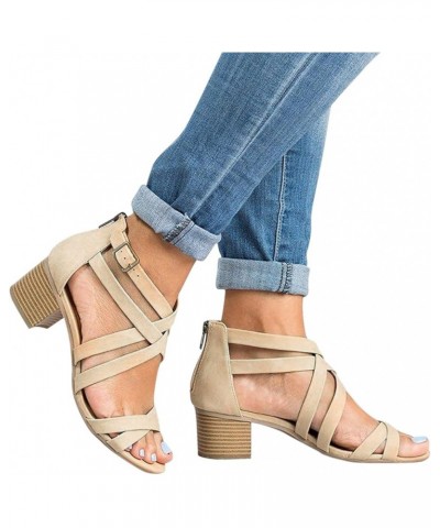 Womens Wedge Sandals Fashion High Heels Shoes Peep Toe Sandles Bohemian Shoes Qp1-beige $18.81 Athletic Shoes