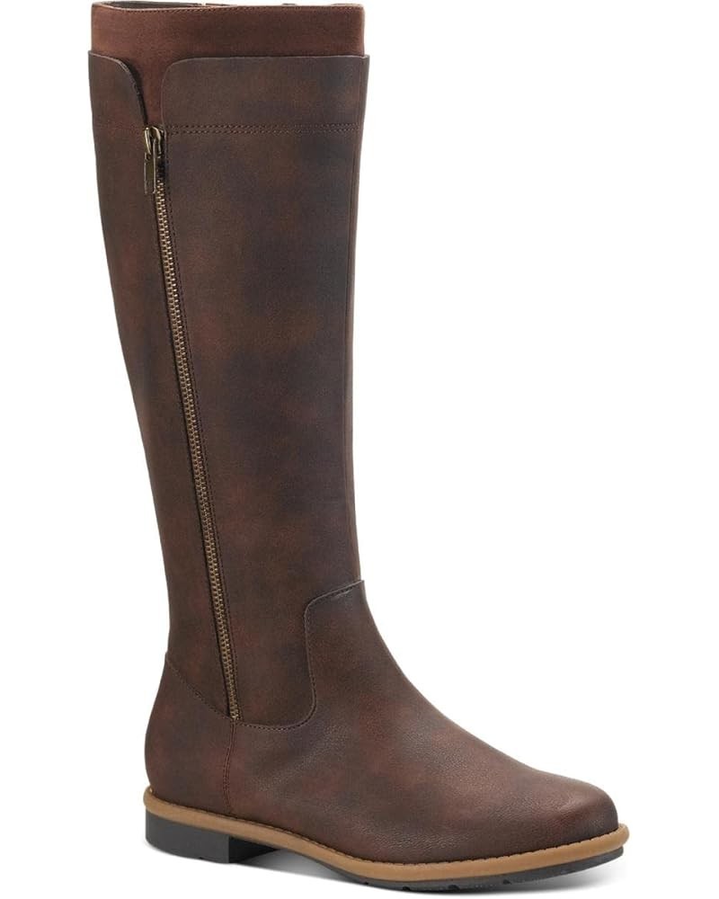 Womens Olliee Faux Leather Tall Knee-High Boots Brown $25.33 Boots