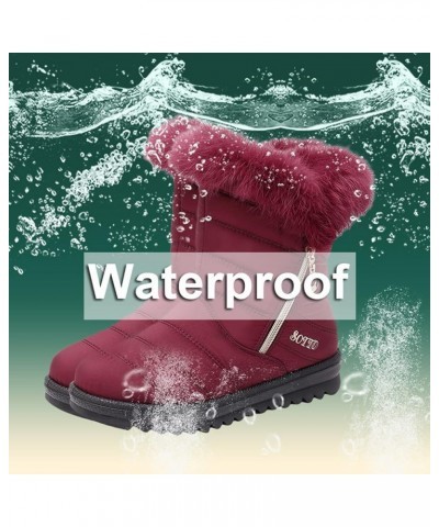 Wedge Snow Boots for Women, Women's Breathable Slip-on Wedges Thermal Boots Z 14-wine $21.24 Outdoor Shoes