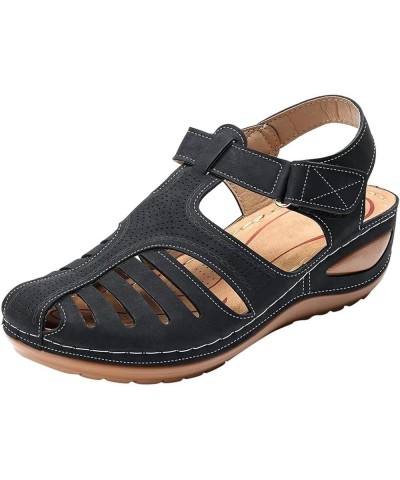 Comfortable Orthopedic Sandals with Arch Support Open Toe Platforms Orthotic Walking Sandals Beach Outdoor Shoes Qa26-black $...