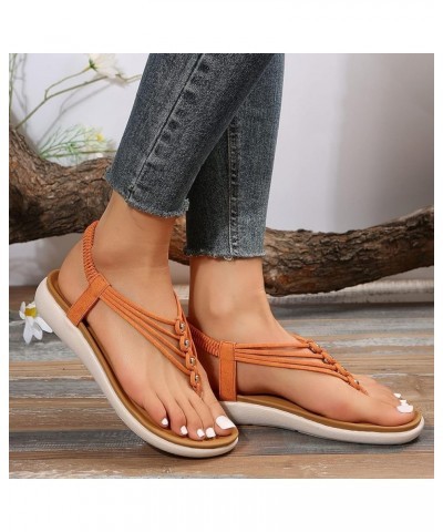 Clear Strap Sandals for Women Women Summer Elastic Band Casual Open Toe Flat Comfortable Soft Sole Beach Shoes Sandals Sandal...